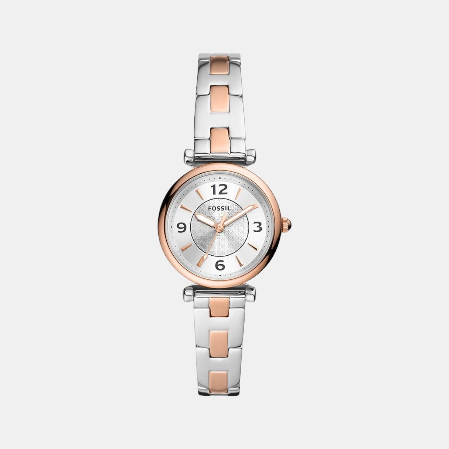 Fossil Carlie Women Quartz Silver Dial Analog Stainless Steel Watch ES5201