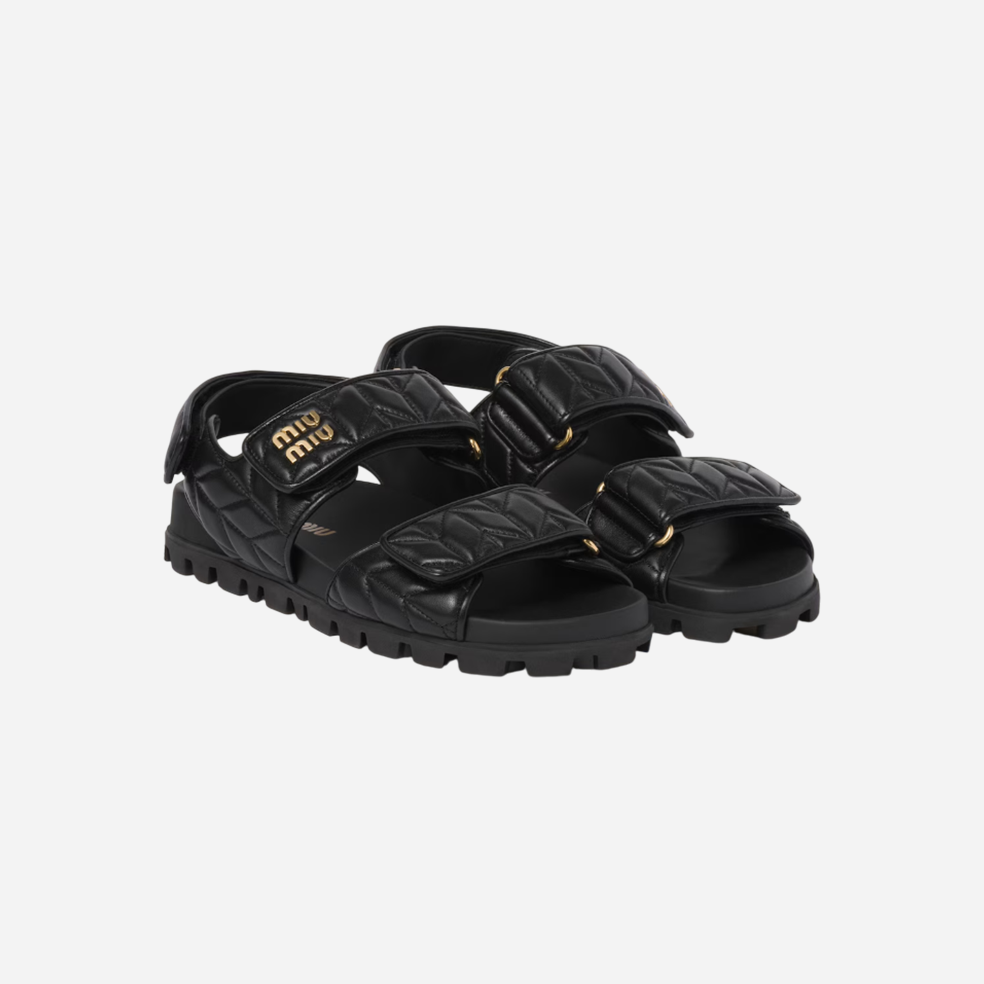 Miu Miu Leather Sporty Slides Black - view 2