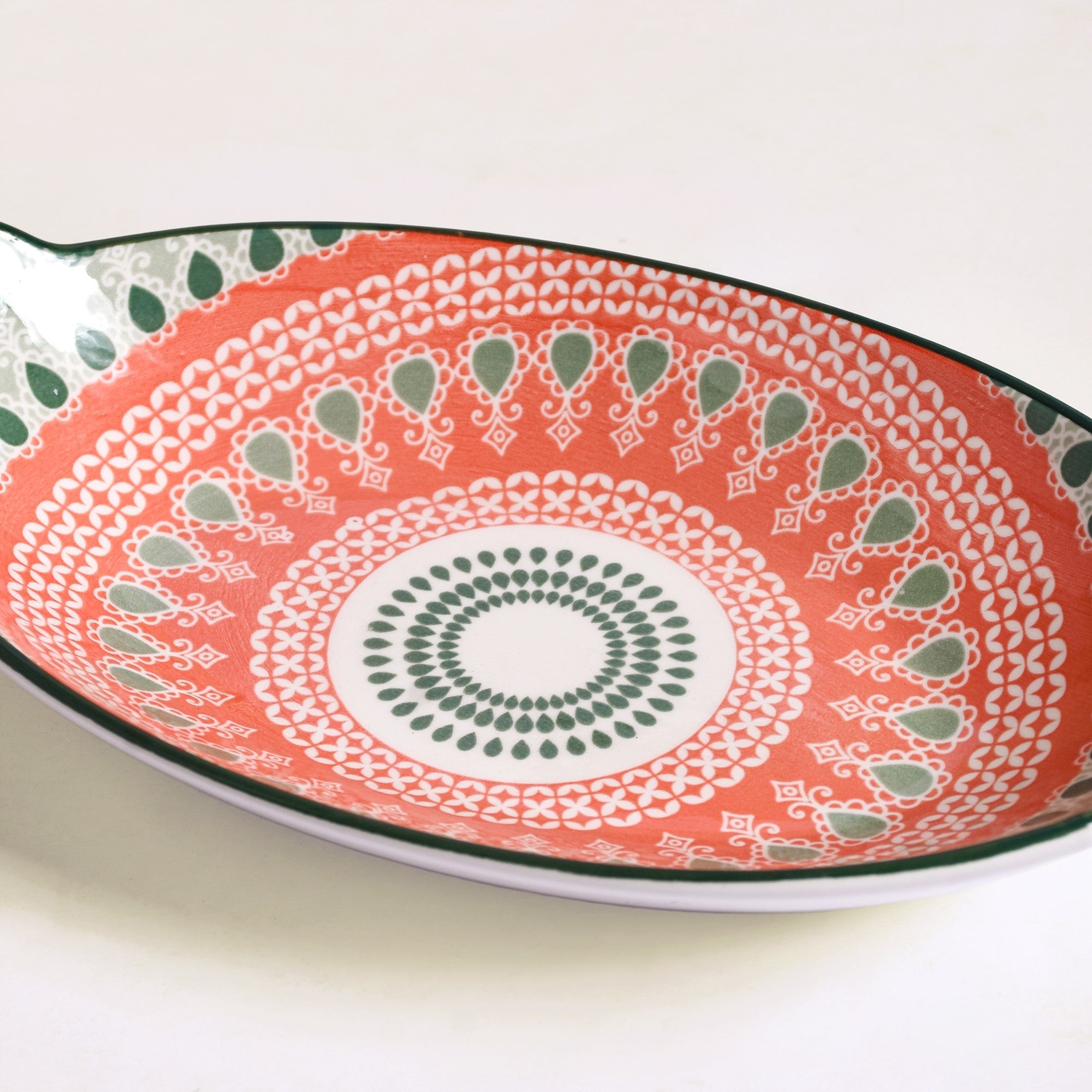 Nestasia Orange And Green Mandala Snack Platter Set Of 2 - view 9