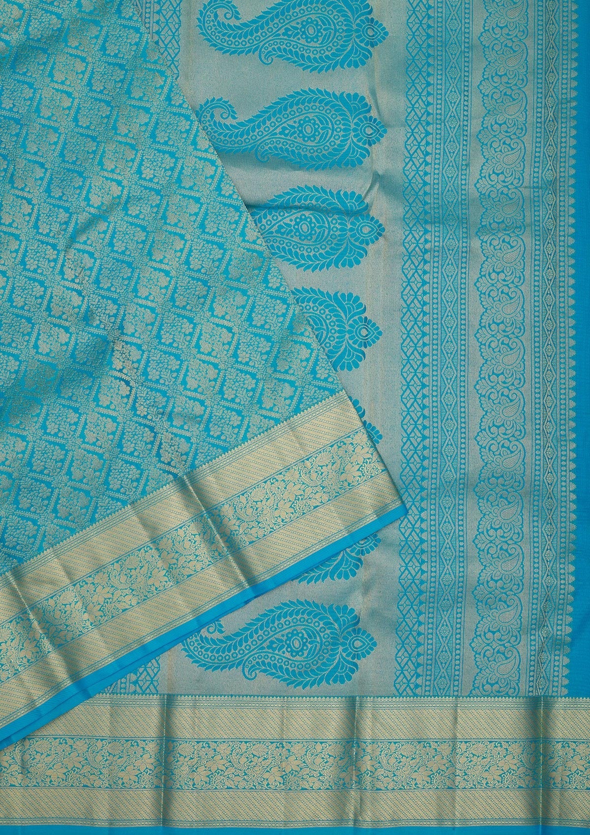 Koskii Blue Zariwork Pure Silk Saree – Women's - view 3
