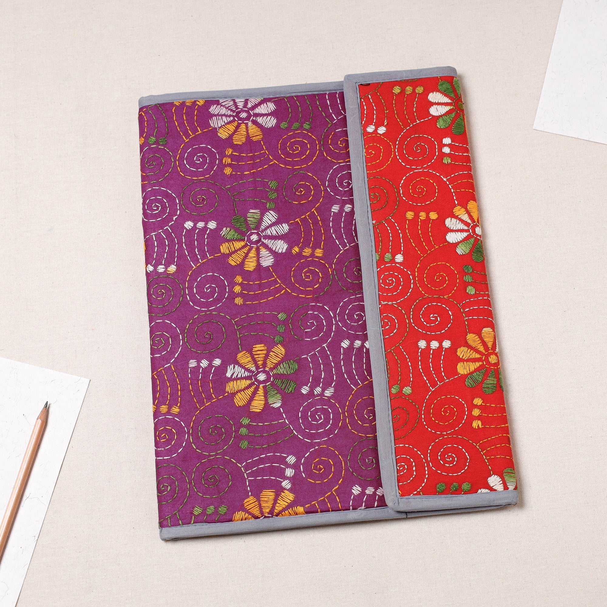 ASALKAAR Bengal Kantha Work Handcrafted File Folder
