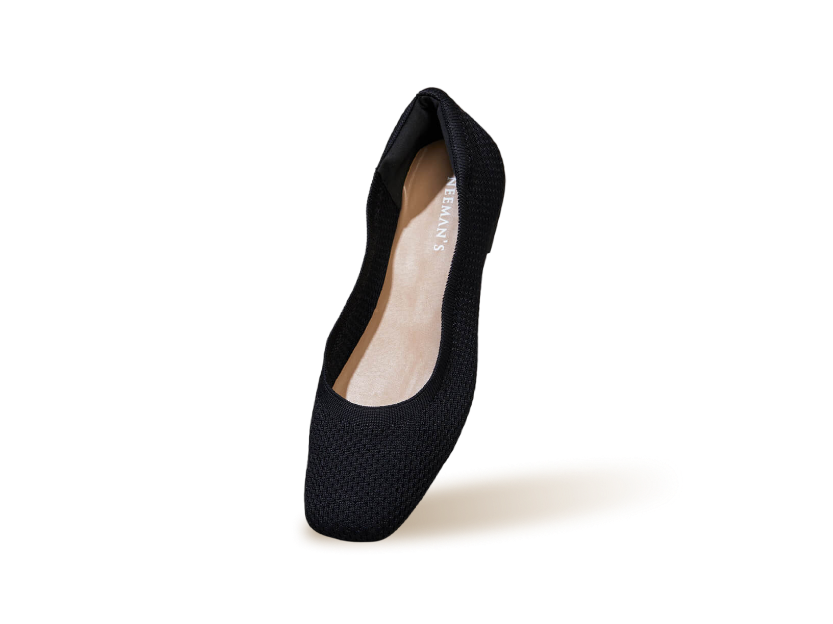 Neeman's Plush Square Flats : Black - view 12