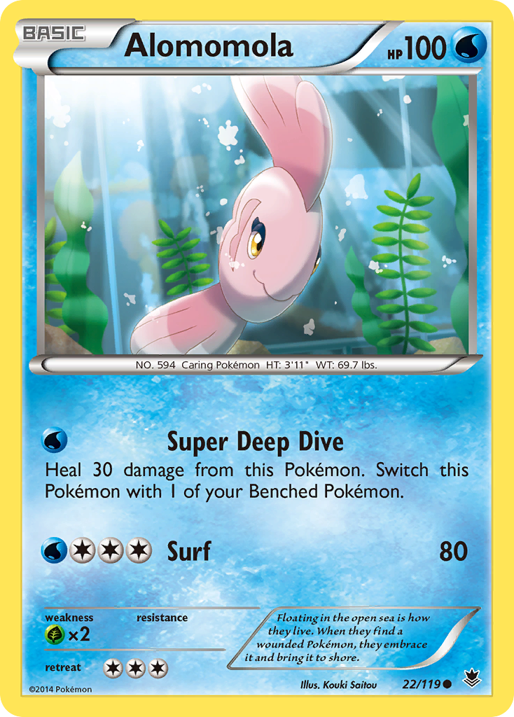 Common xy4-22 reverse – Pokémon Alomomola - 22/119 - Common [xy4-22] [Reverse Holo] - Alomomola - 22/119 - Common