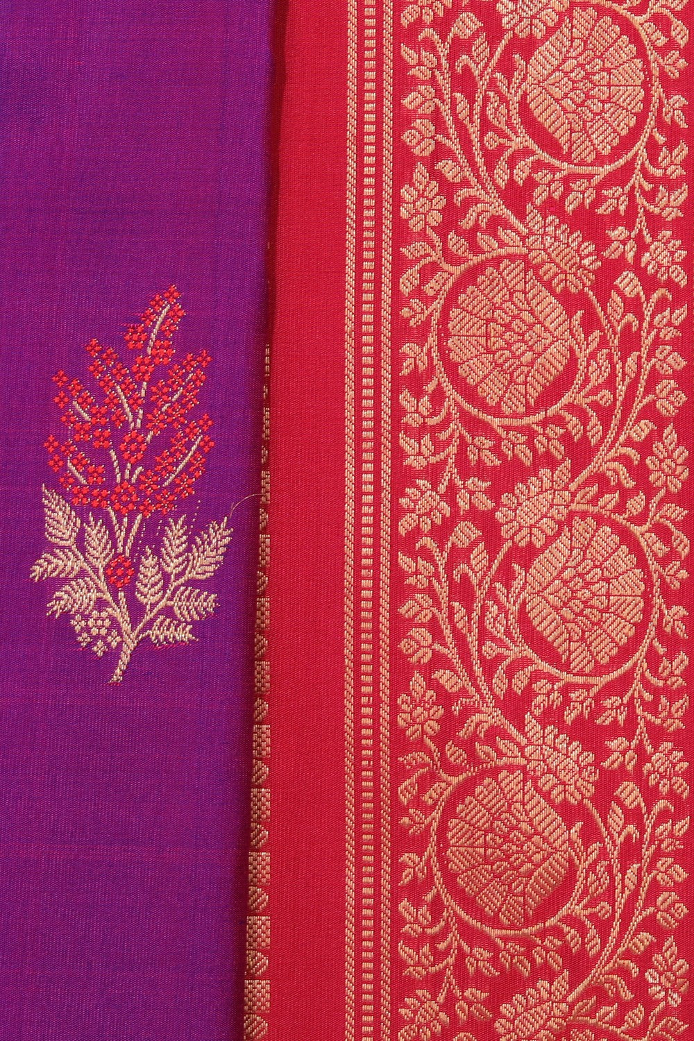 Kalanjali Gadwal Silk Purple Saree – Women's - view 2