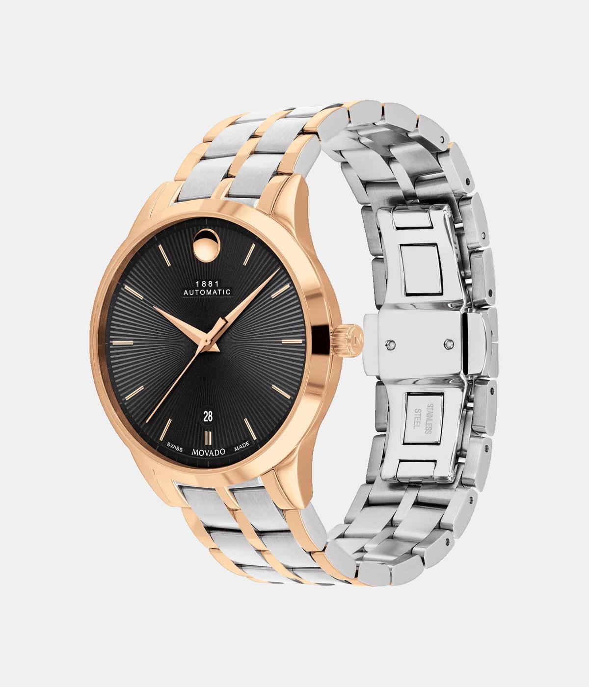 Movado 1881 Automatic Men Automatic Black Dial Analog Stainless Steel Watch 607621 - view 2