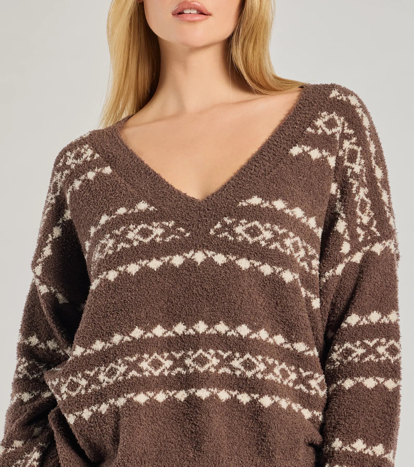 Windsor Cozy Wonderland Fair Isle Chenille Knit Pajama Top - view 4
