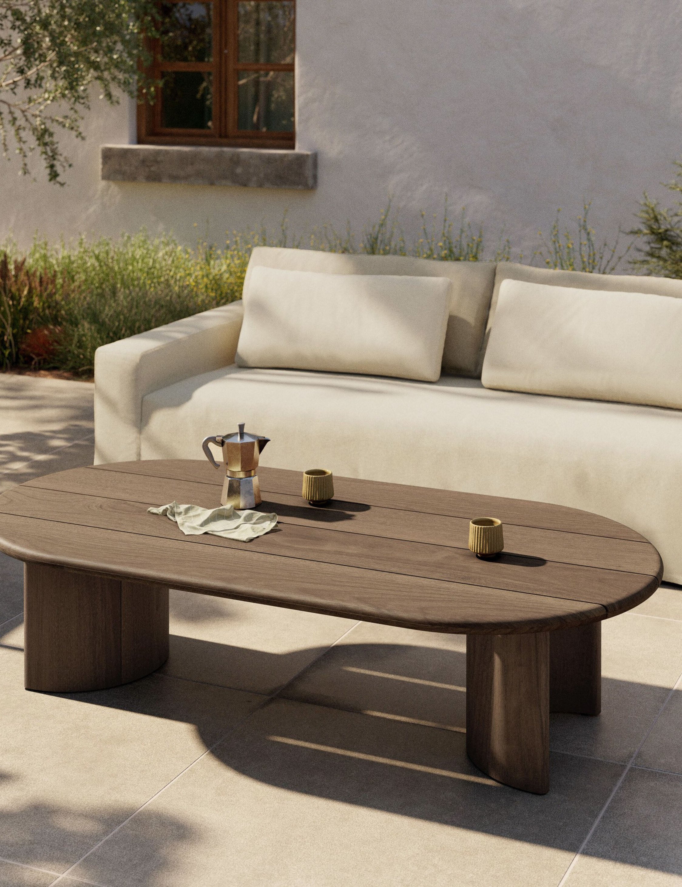 Lulu and Georgia Gilda Outdoor Oval Coffee Table - view 2