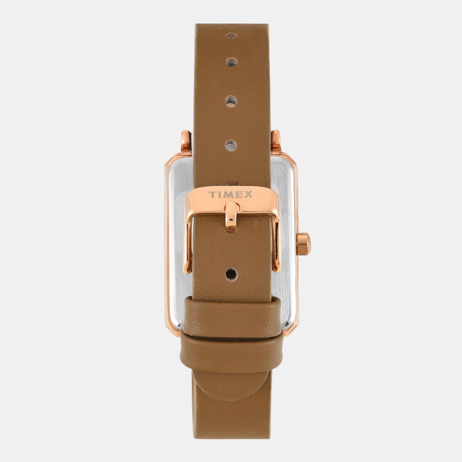 Timex Fashion Women Quartz White Dial Analog Leather Watch TWEL20800 - view 6