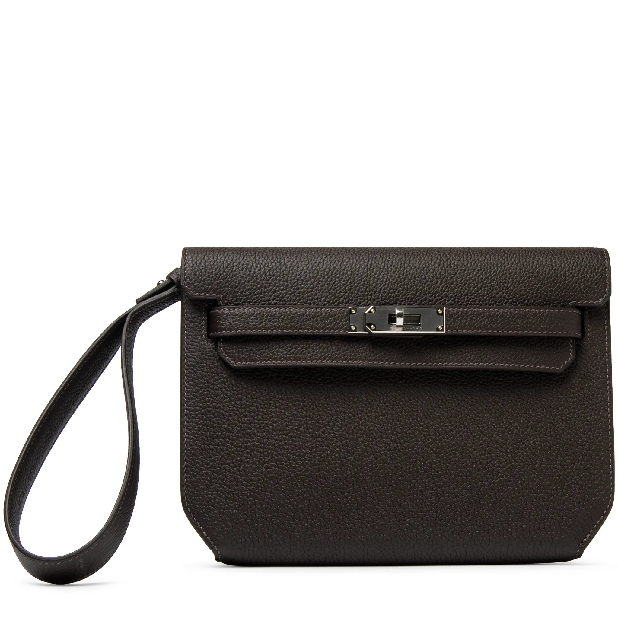 Hermès Paris Hermes Kelly Depeches 25 Negonda Calfskin Bai Brun Palladium Hardware