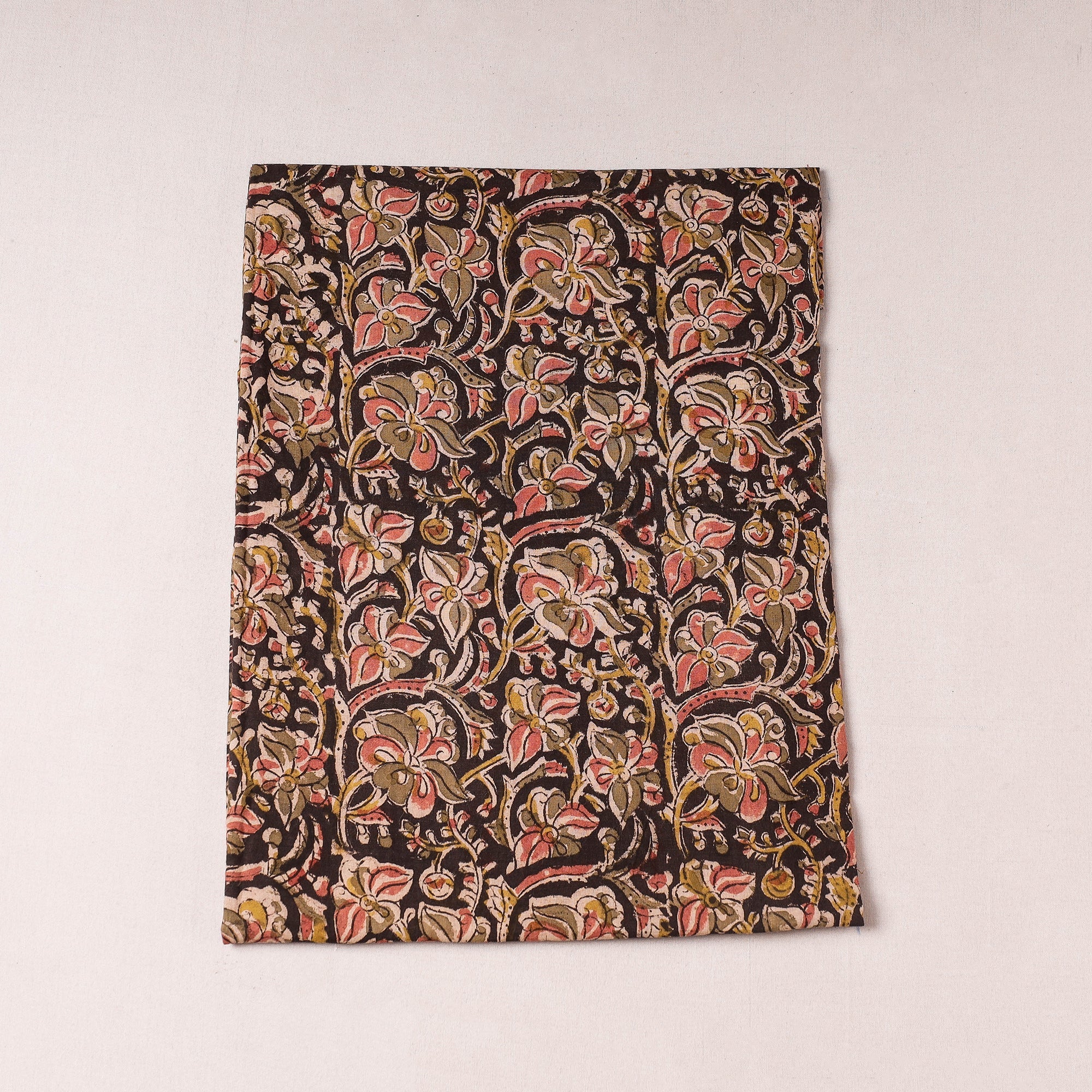 SOUTH KARGHA Brown - Kalamkari Block Printed Cotton Precut Fabric (0.9 meter)