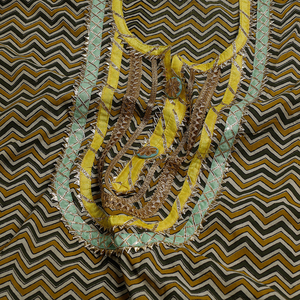 HAVELI CHRONICLES Brown - Bagru Dabu Block Printed Work Cotton Kurta Material - 2.5 M - view 2