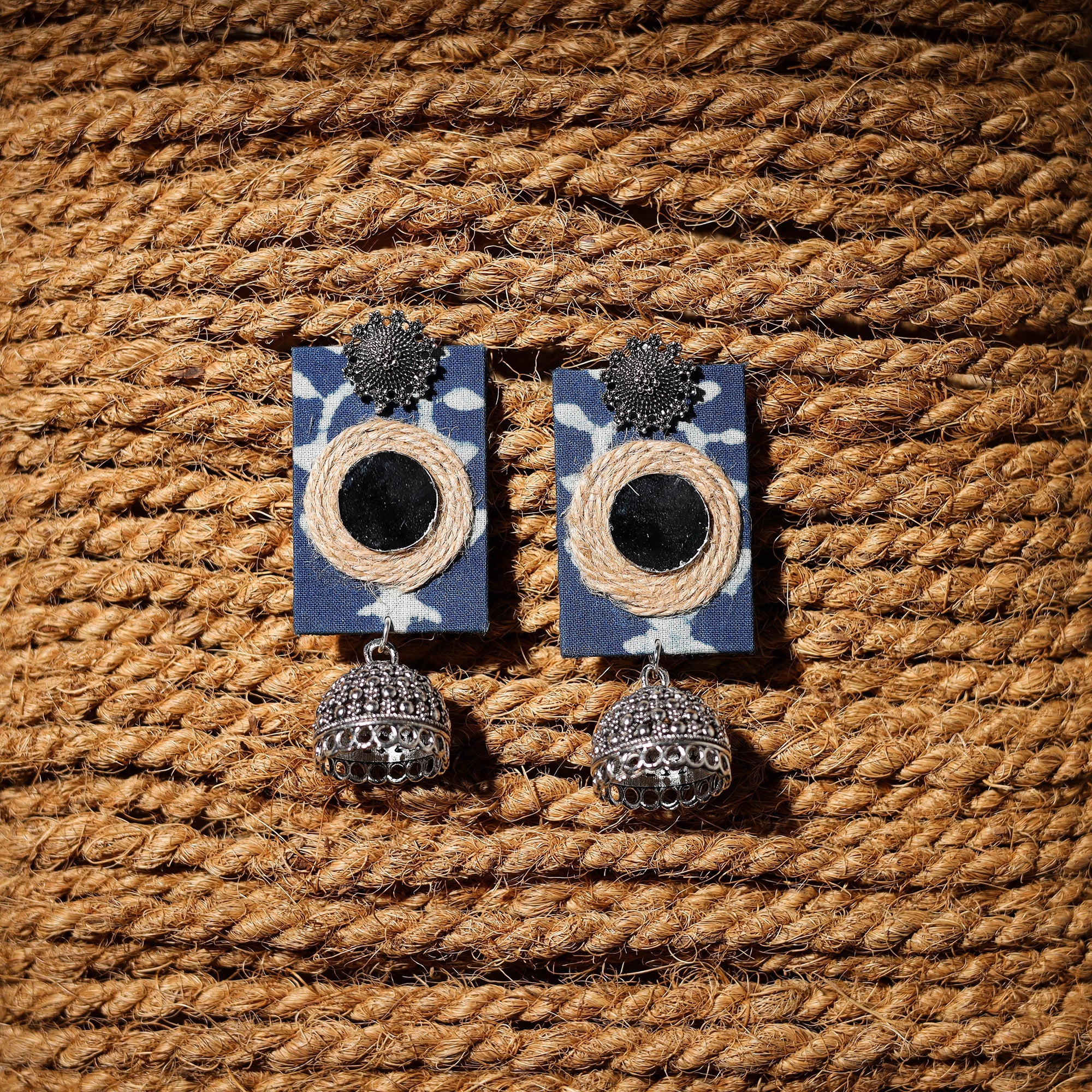 JALPARI Abira Handcrafted GS Fabart Jhumki Earrings
