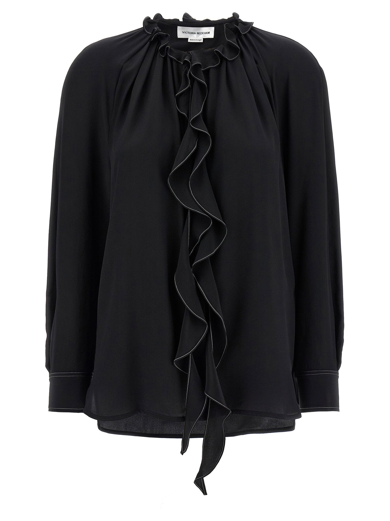 Victoria Beckham Ruffle Blouse – 100% silk