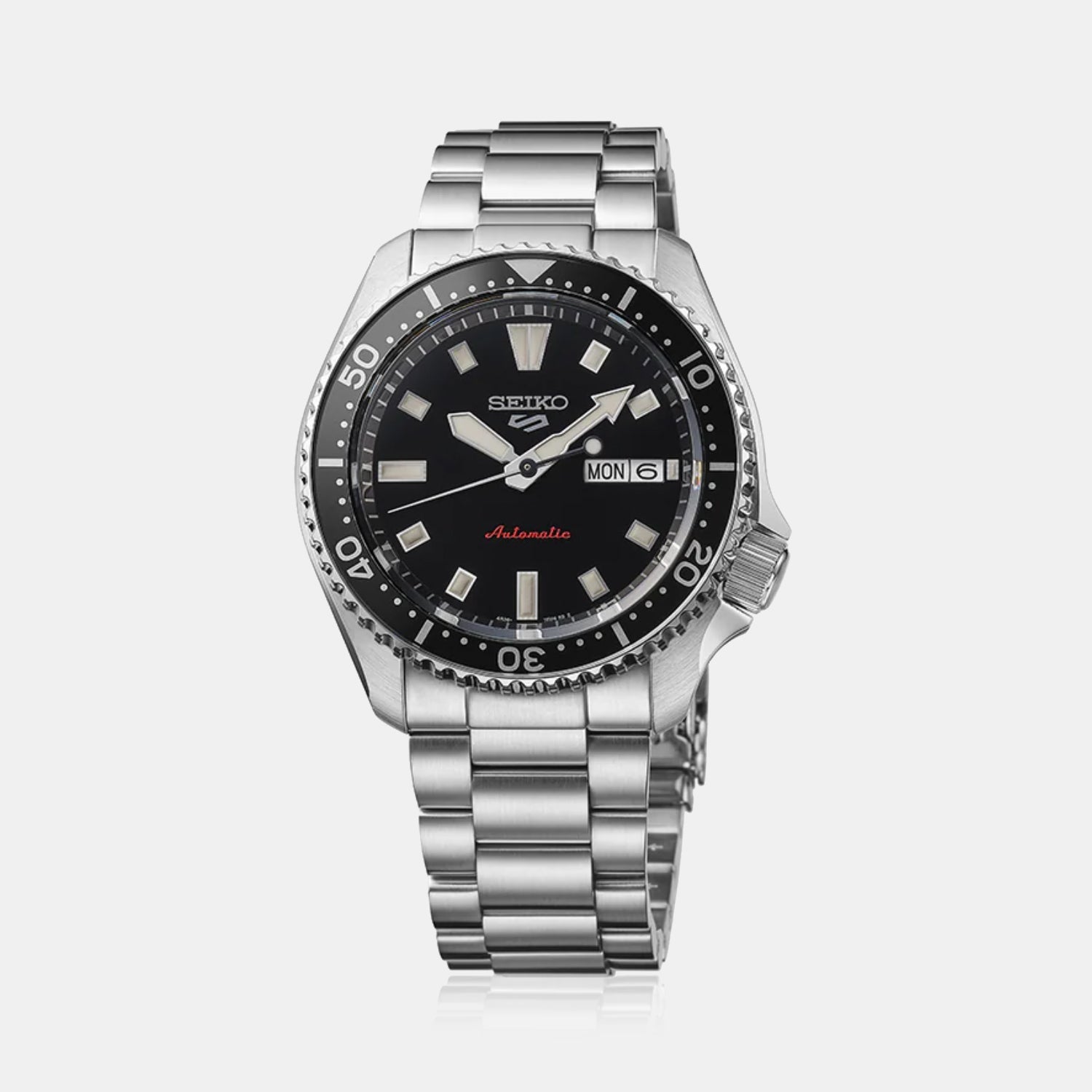 Seiko 5 Sports Men Automatic Black Dial Analog Stainless Steel Watch SRPL85K1