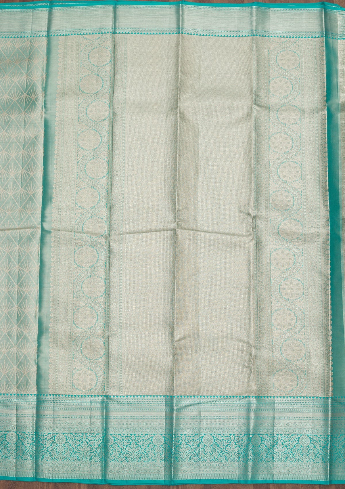 Koskii Sky Blue Zariwork Pure Silk Saree – Women's - view 5