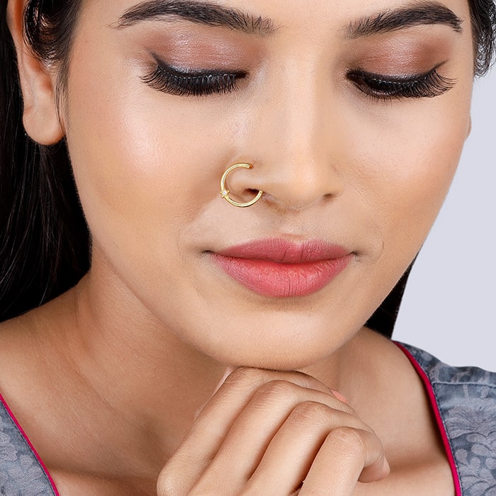 GIVA Jewellery Golden Zircon Star Nose Ring - view 3