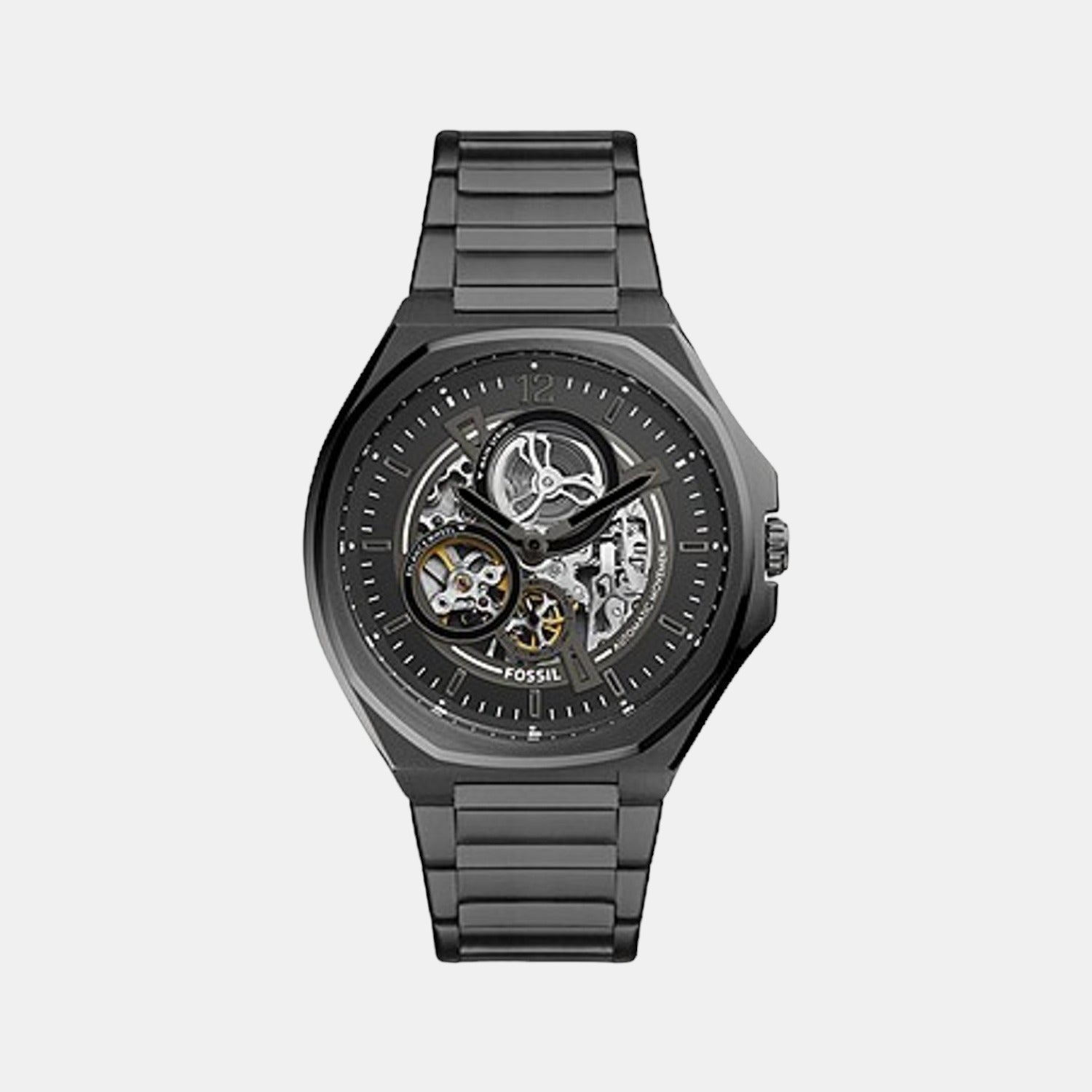 Fossil Evanston Men Automatic Black Dial Analog Stainless Steel Watch BQ2621