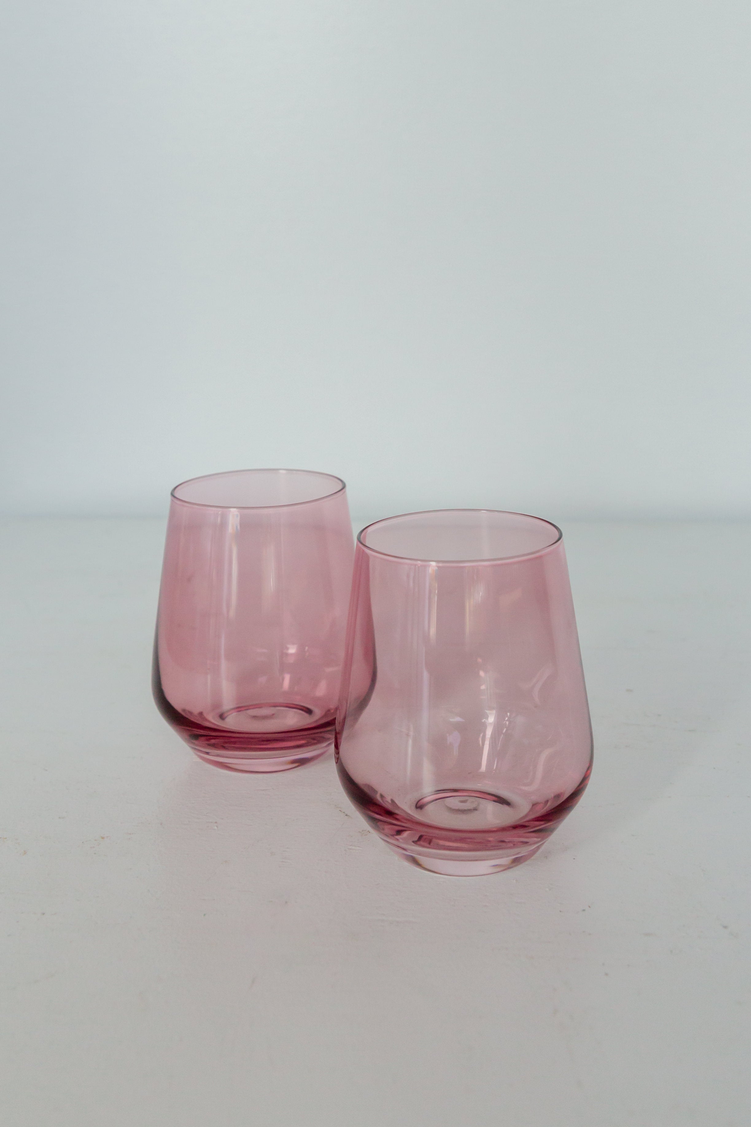 Estelle Colored Glass Estelle Colored Wine Stemless - Set of 2 {Rose}