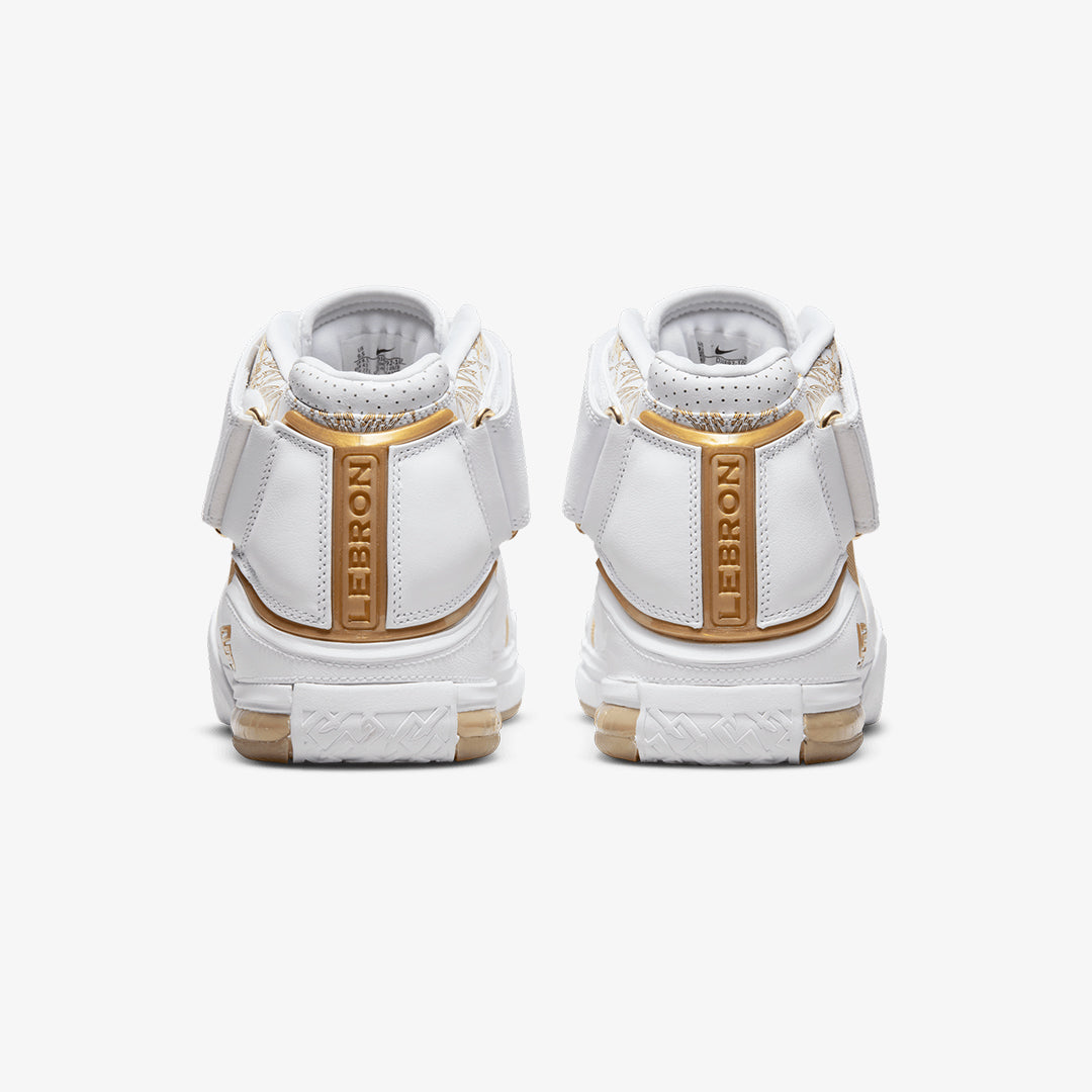 Nike | LEBRON 2 MACCABI { WHITE/METALLIC GOLD-VARSITY CRIMSON - view 4