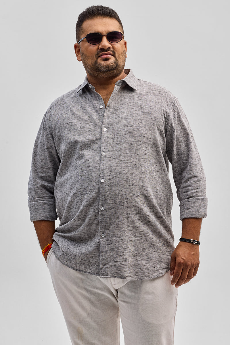 SNITCH Black Linen Blend Shirt