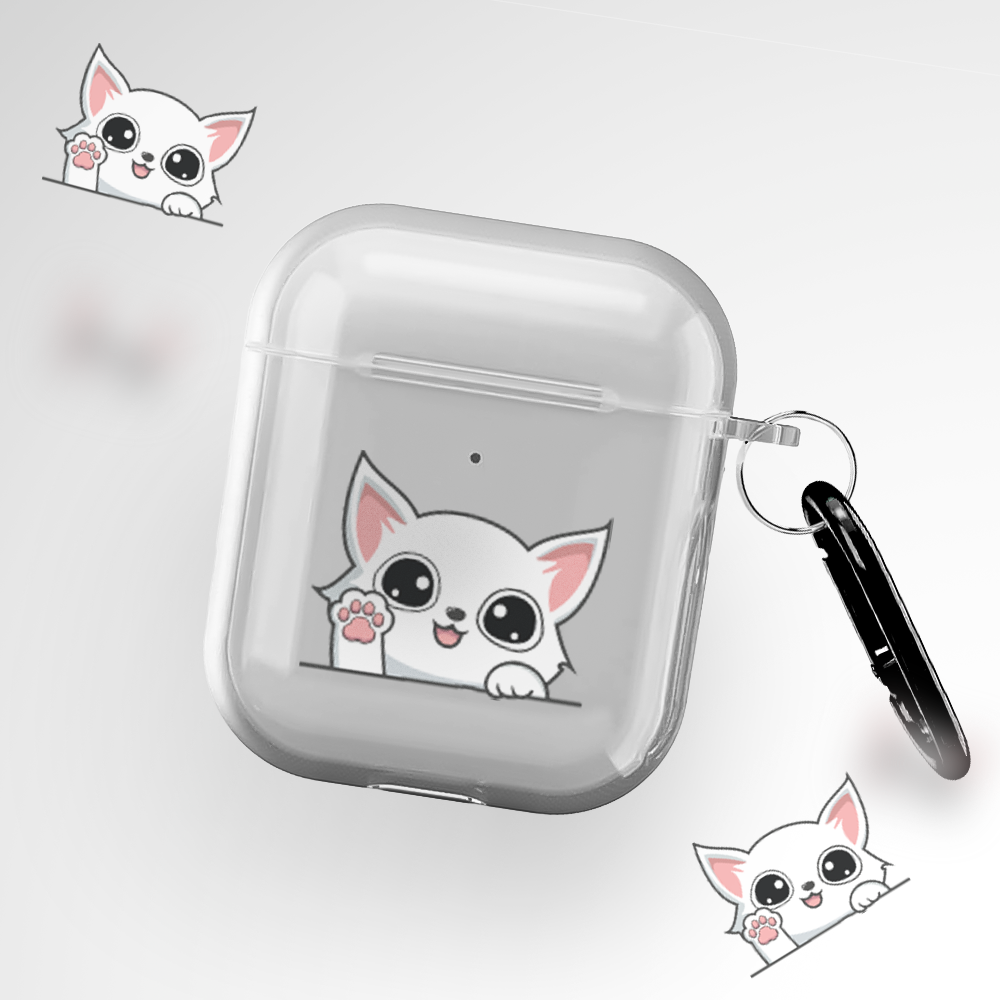 Cover It Up Cute Cat Clear Airpods 1st Gen Case Covers - view 2