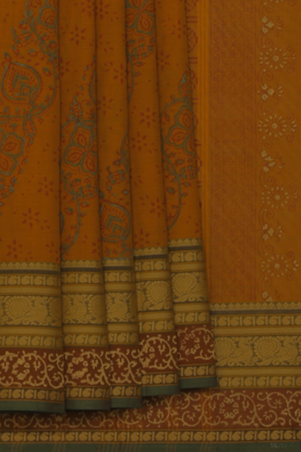 Kalanjali Ethnics Hand block printed cotton saree