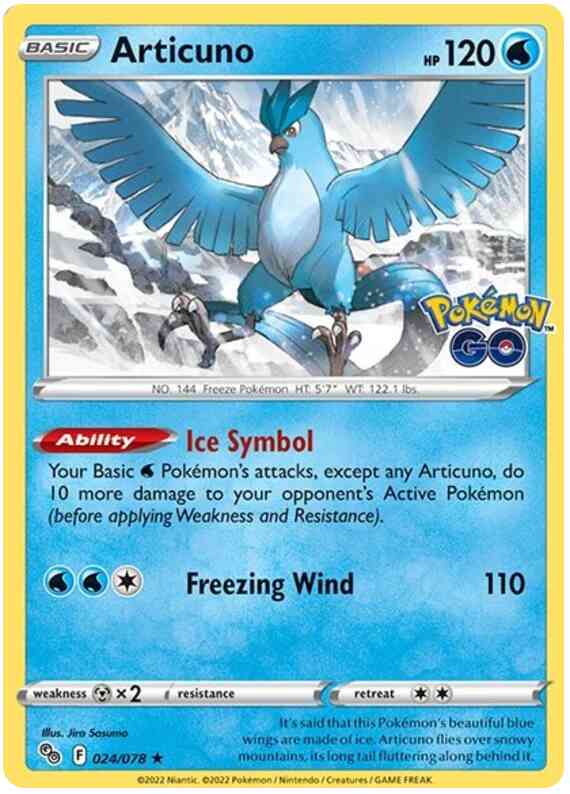 Rare holo pgo-024 – Pokémon Articuno - 024/078 - Rare Holo [pgo-024] [Holo]