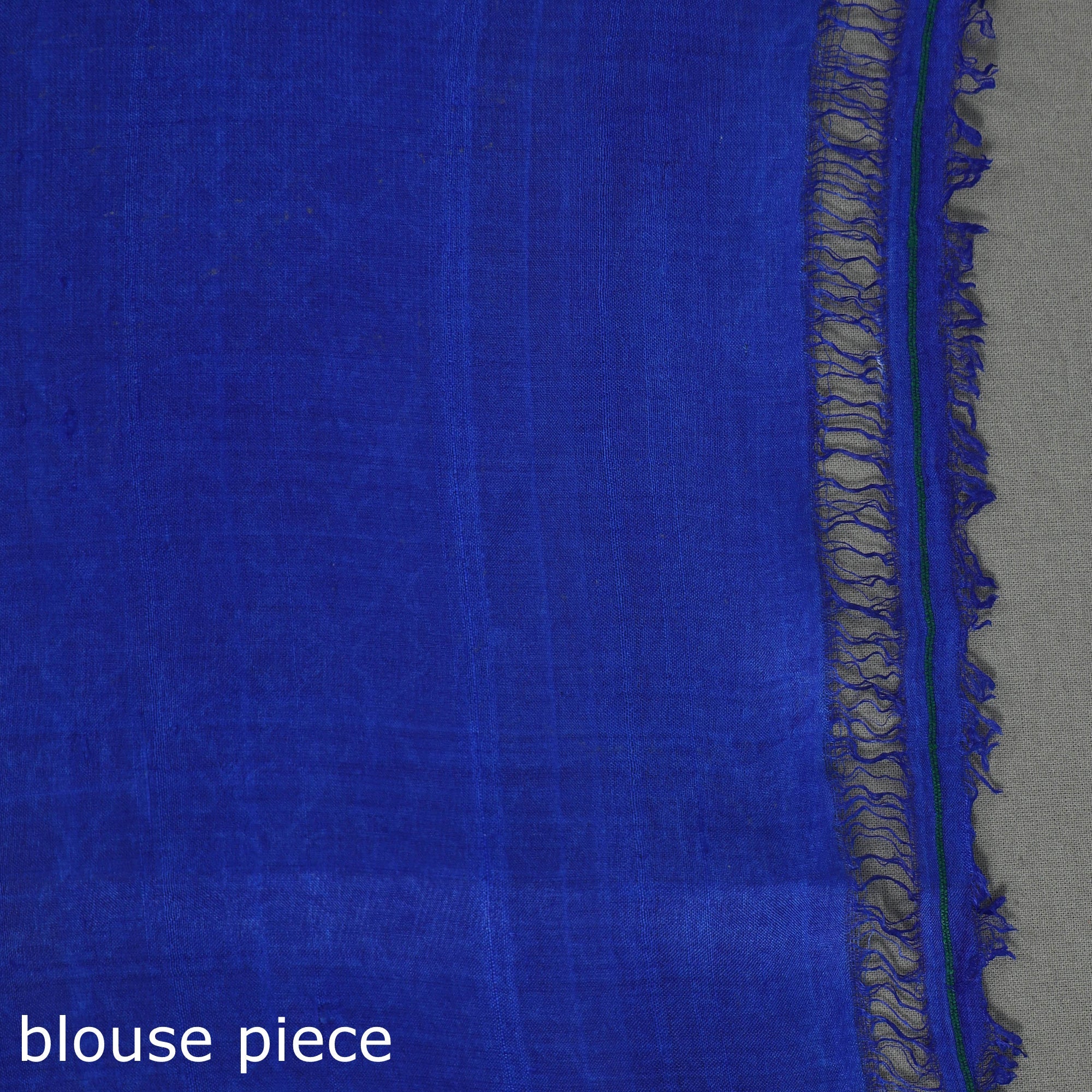 KHUSHBASH - HAPPY LOOM OF EAST Blue - Bengal Kantha Hand Embroidery Block Printed Tussar Silk Handloom Saree - view 8
