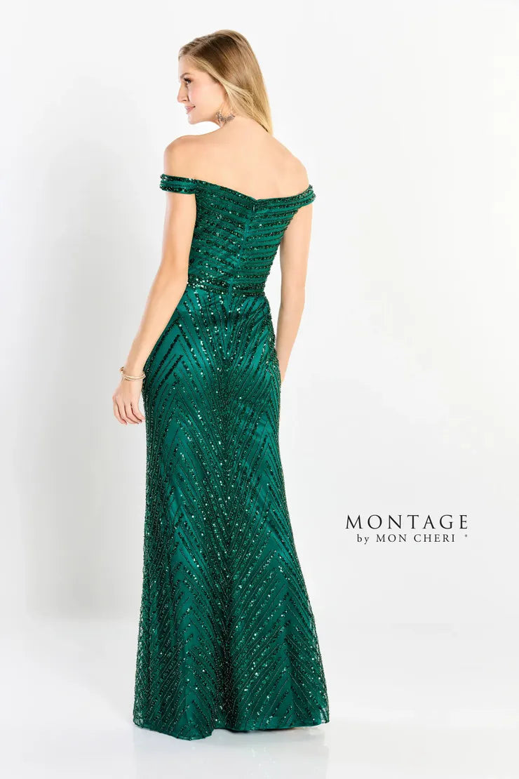 Montage M2215 Long Sequin Allover Beaded Formal Evening Dress - view 2