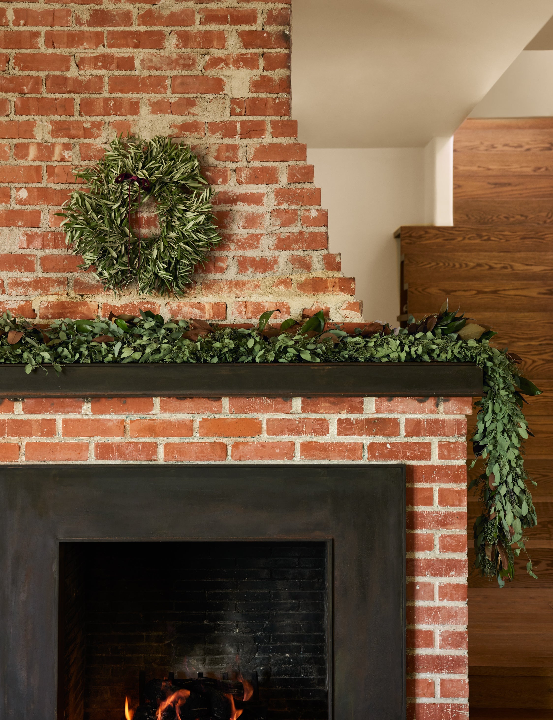 Lulu and Georgia Fresh Handmade Olive Leaf Wreath - view 2