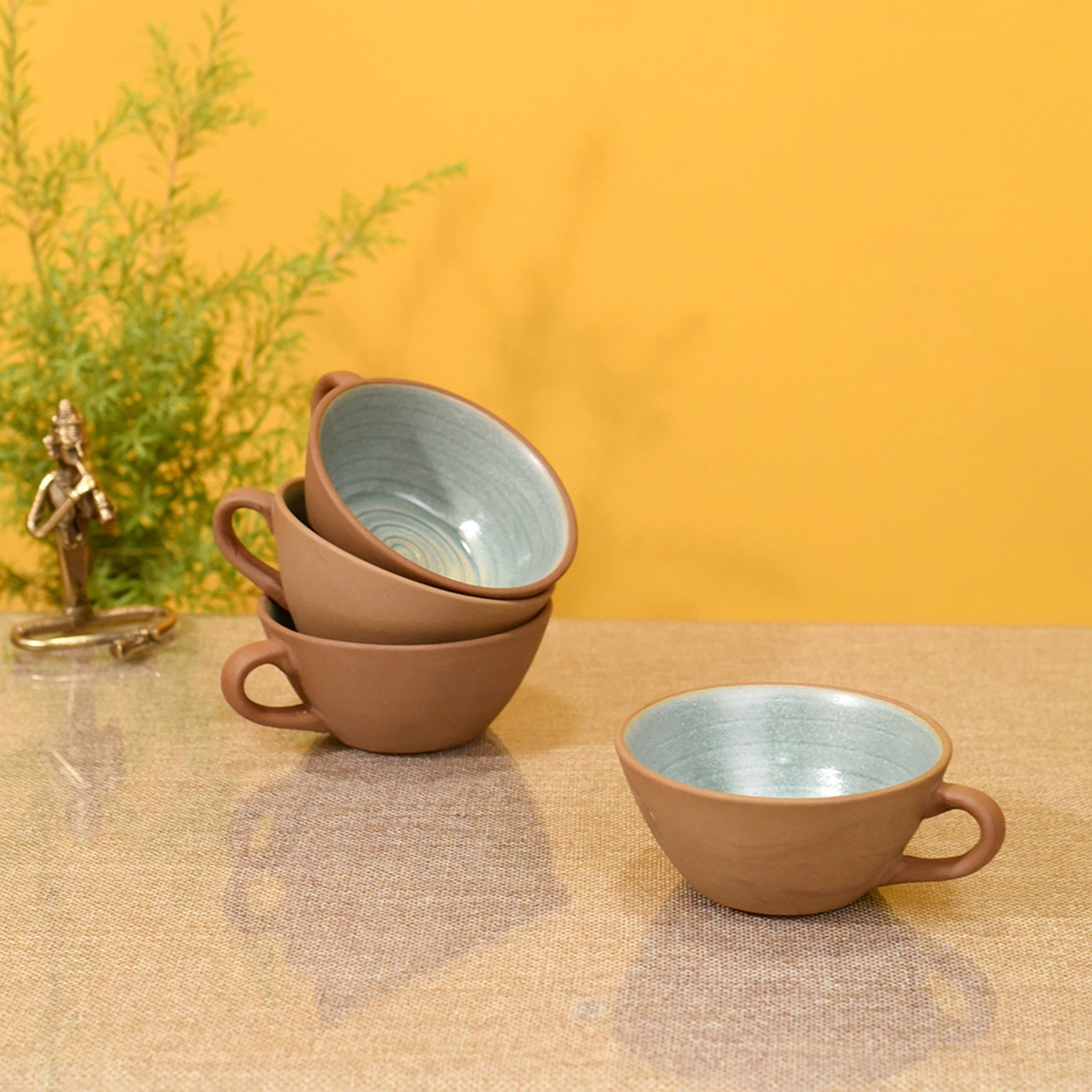 ART CREATIONS BY SUMAN SONTHALIA Brown - Desert Sand Coffee Mugs Set of 4