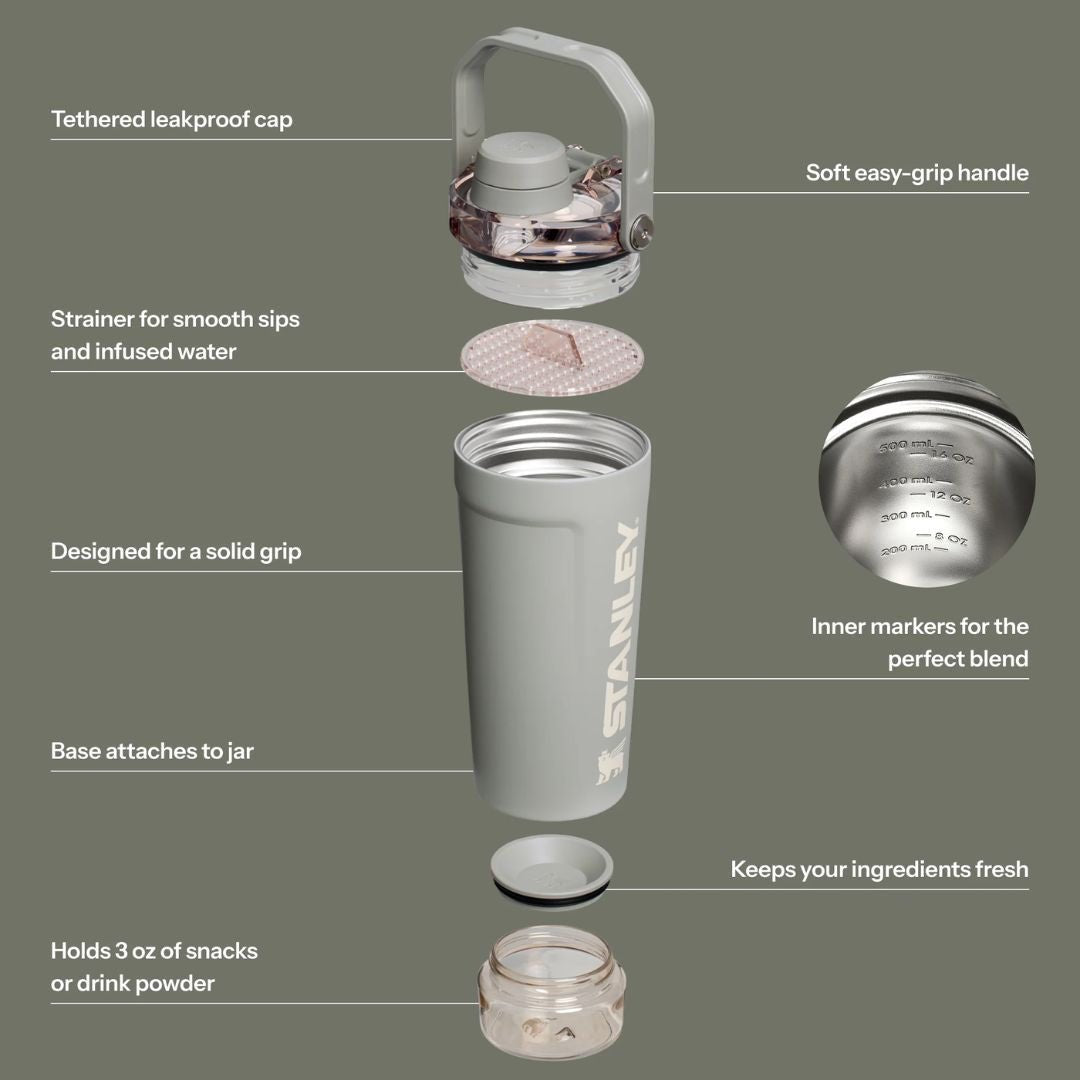 HYPE ELIXIR Stanley The Activate Shaker Bottle | 20 OZ Sage Grey - view 3