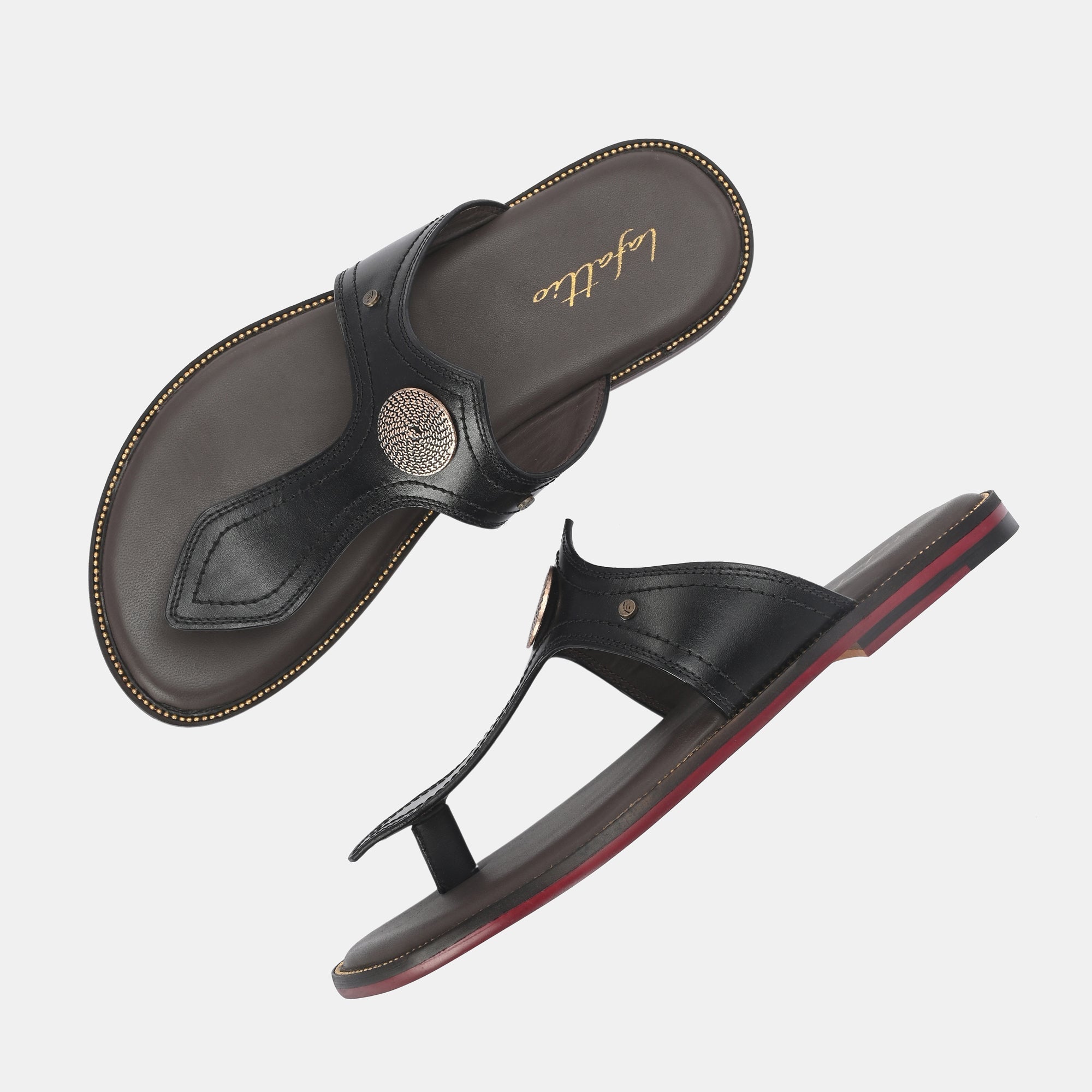 Black Buckled Slippers by Lafattio - view 2