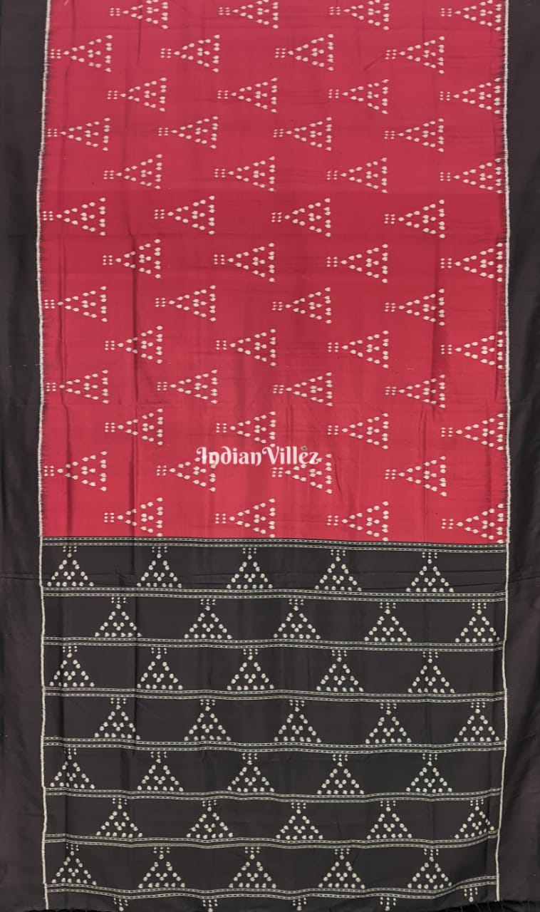 IndianVillèz Maroon Jhoti Odisha Handloom Contemporary Silk Saree - view 3