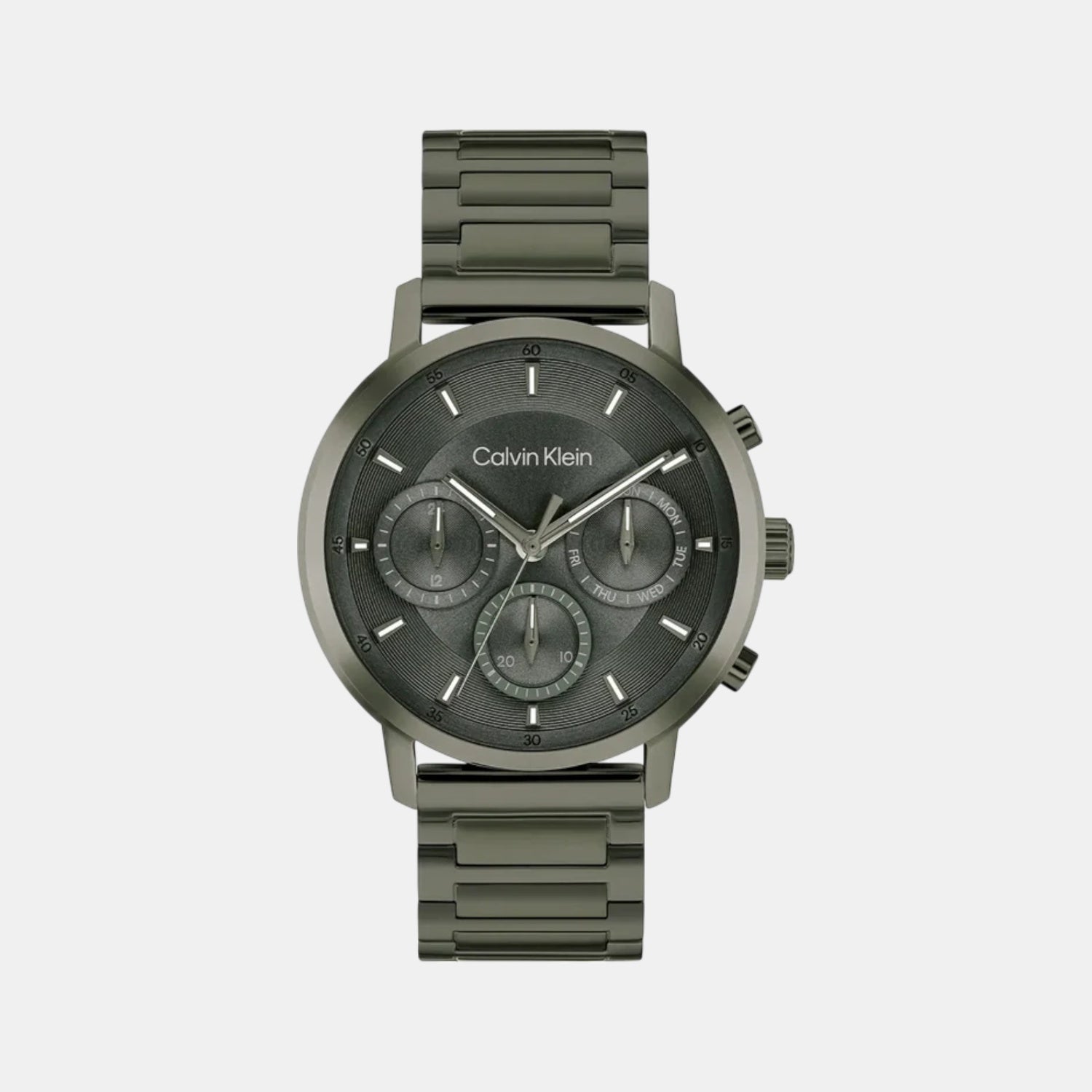 Calvin Klein Gauge Men Quartz Green Dial Multi-Function Stainless Steel Watch 25200494