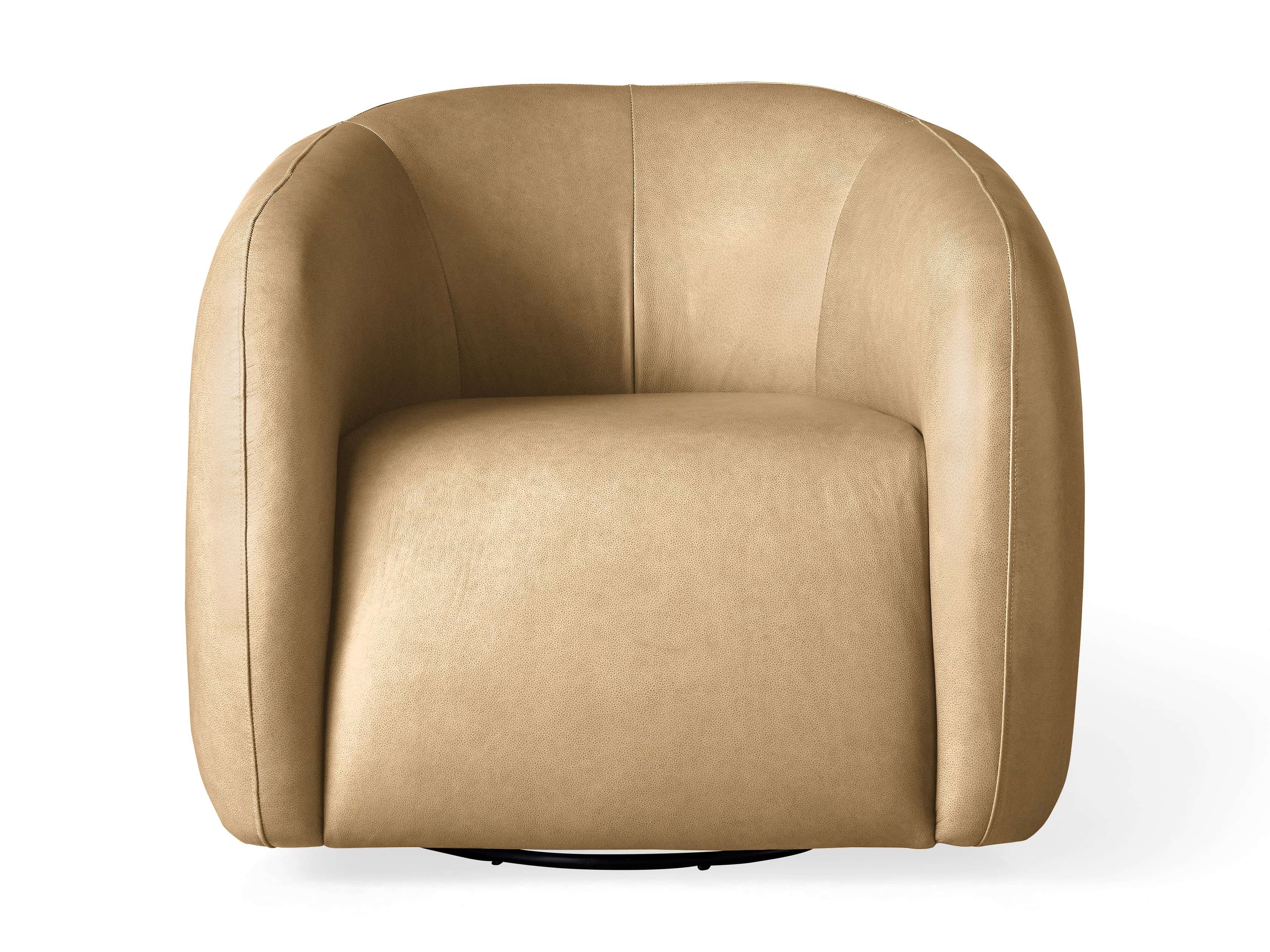 Arhaus Fresno Leather Swivel Chair
