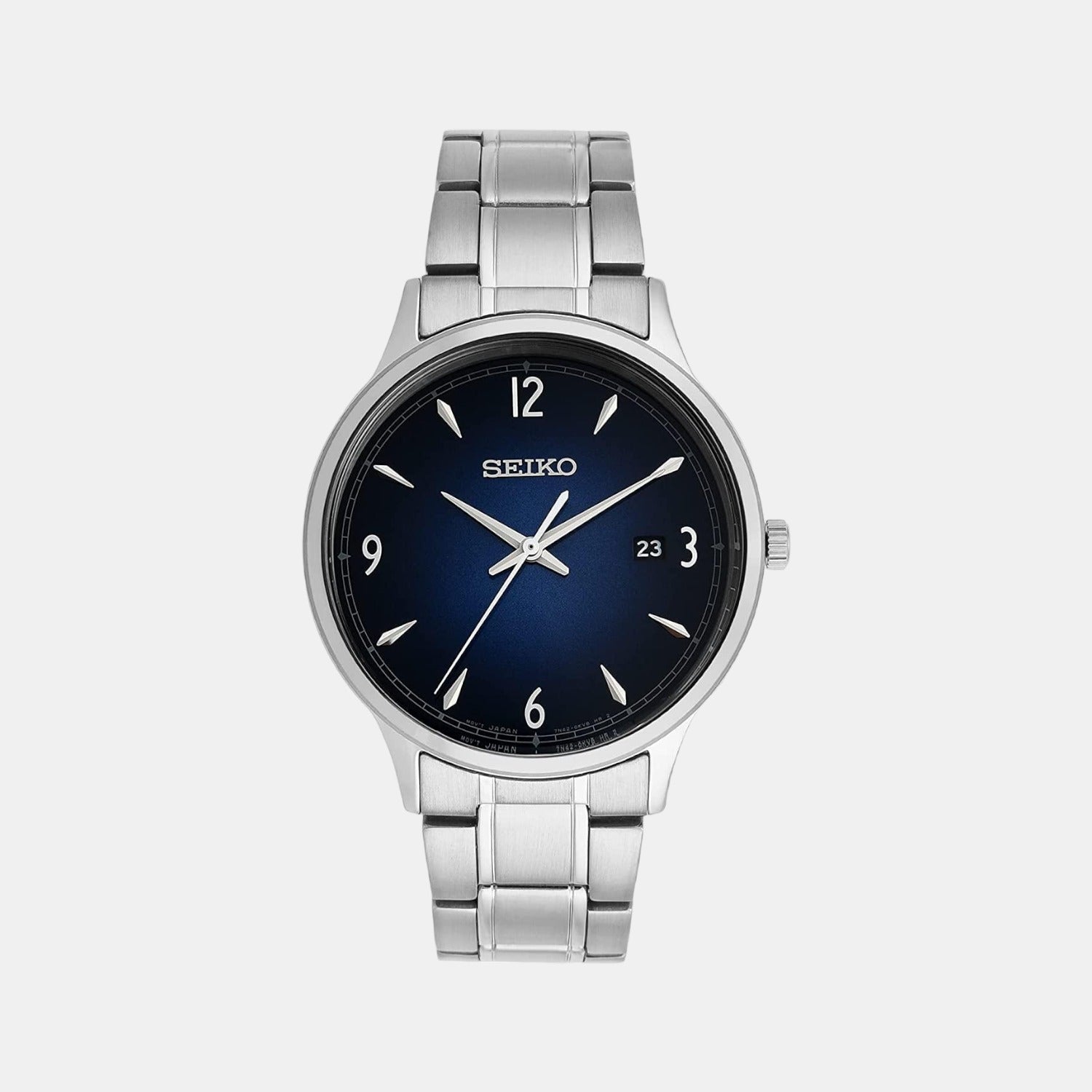 Seiko Dress Men Quartz Blue Dial Analog Stainless Steel Watch SGEH89P1