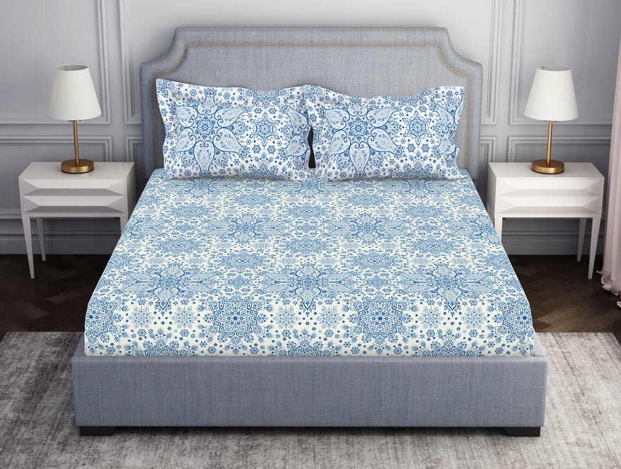 Spaces India Ornamenta Ornate 100% Cotton Fitted Queen - Essentials by Spaces