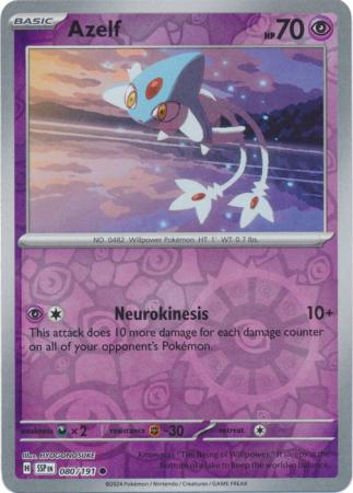 Common sv08-080 reverse – Pokémon Azelf - 080/191 - Common [sv08-080] [Reverse Holo]