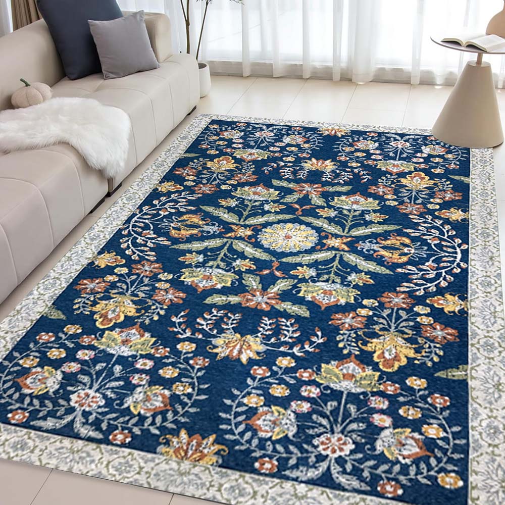 Urban Space Home Furnishing Digital Printed Premium Chenille Floor Carpet Mat, Super Soft Rug with Anti-Skid Backing, Modern Persian Carpet - CR004
