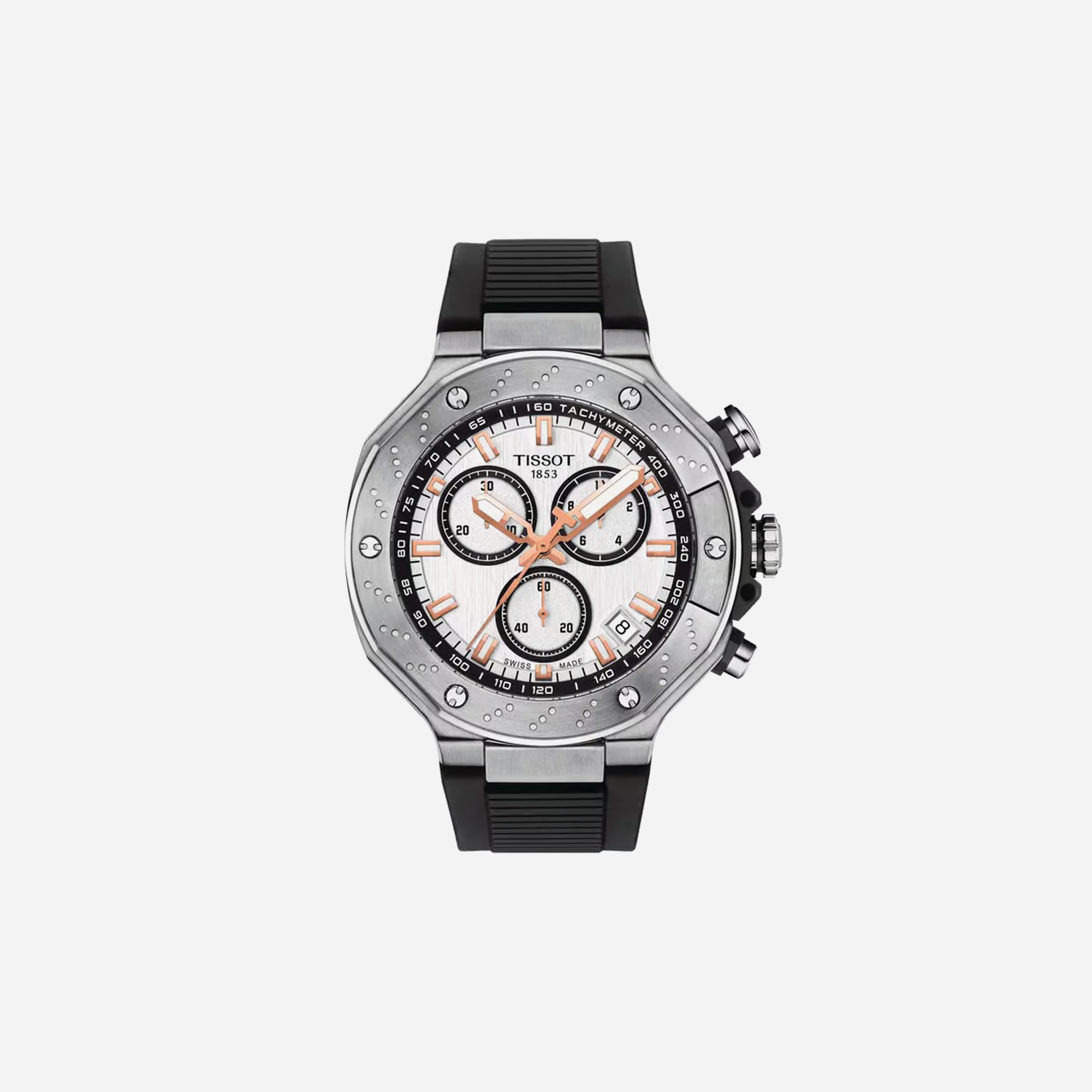 Tissot T-Race White Dial 45mm Silicone Quartz Chronograph Watch