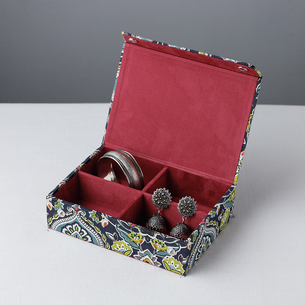 SUKRITI INPRINT Blue - Floral Printed Handcrafted Jewelry Box (7 x 5 in) - view 2