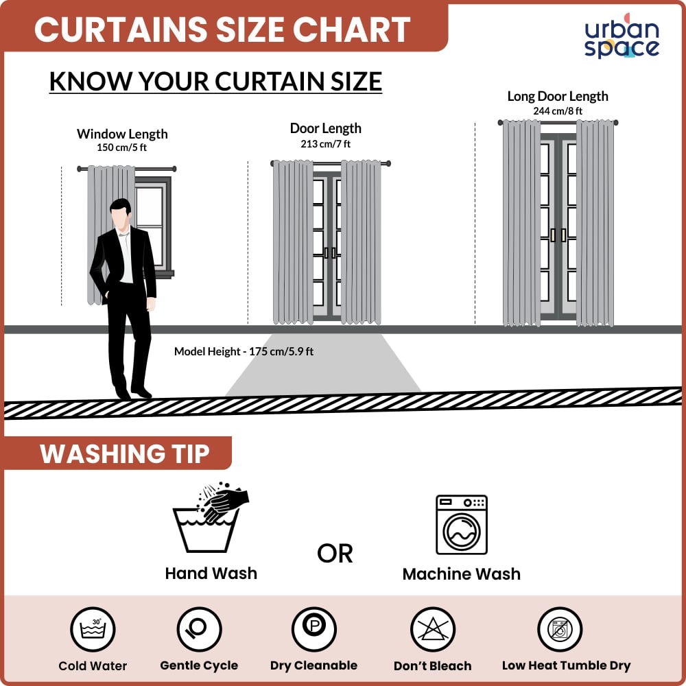 Urban Space -Home Furnishing Store Blackout Curtains, Digital Printed Curtains, Pack of 2 Curtains - Gulmohar - view 5