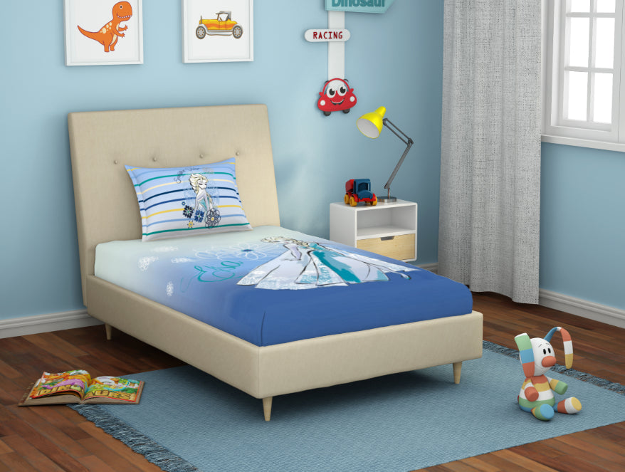 Spaces India Disney Frozen Light Blue 100% Cotton Single Bedsheet - By Spaces - view 2