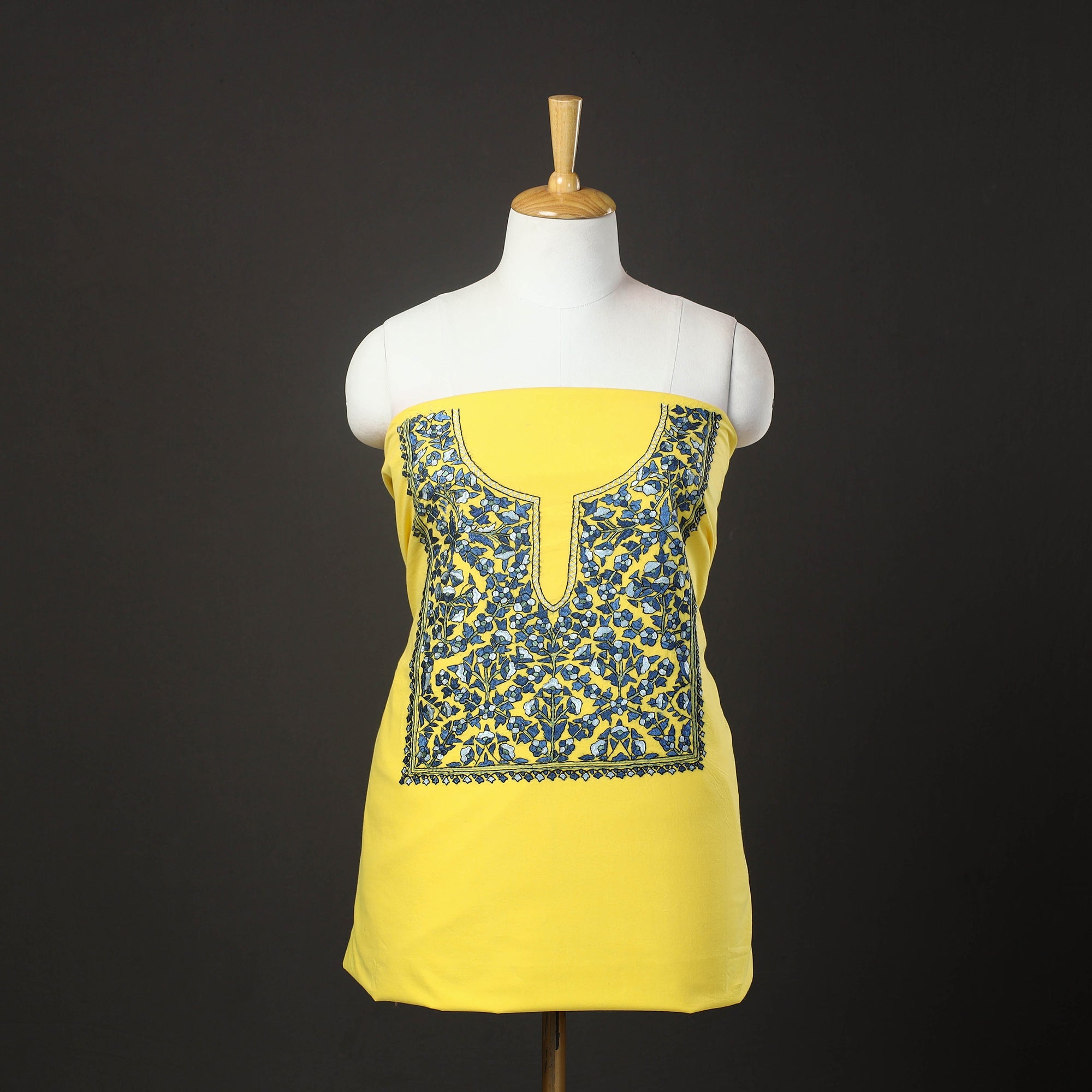 ITOKRI CRAFTS INITIATIVE 2pc Kashida Hand Embroidery Cotton Dress Material 55