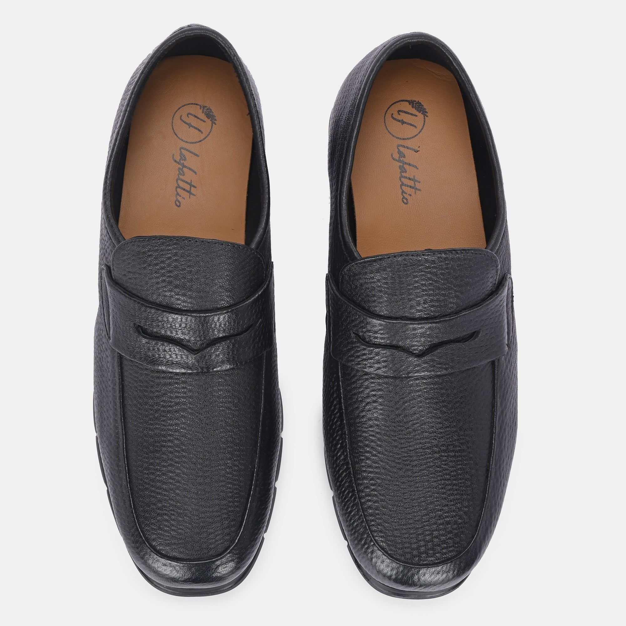 Pashmina Leather Loafers by Lafattio – Black - view 10
