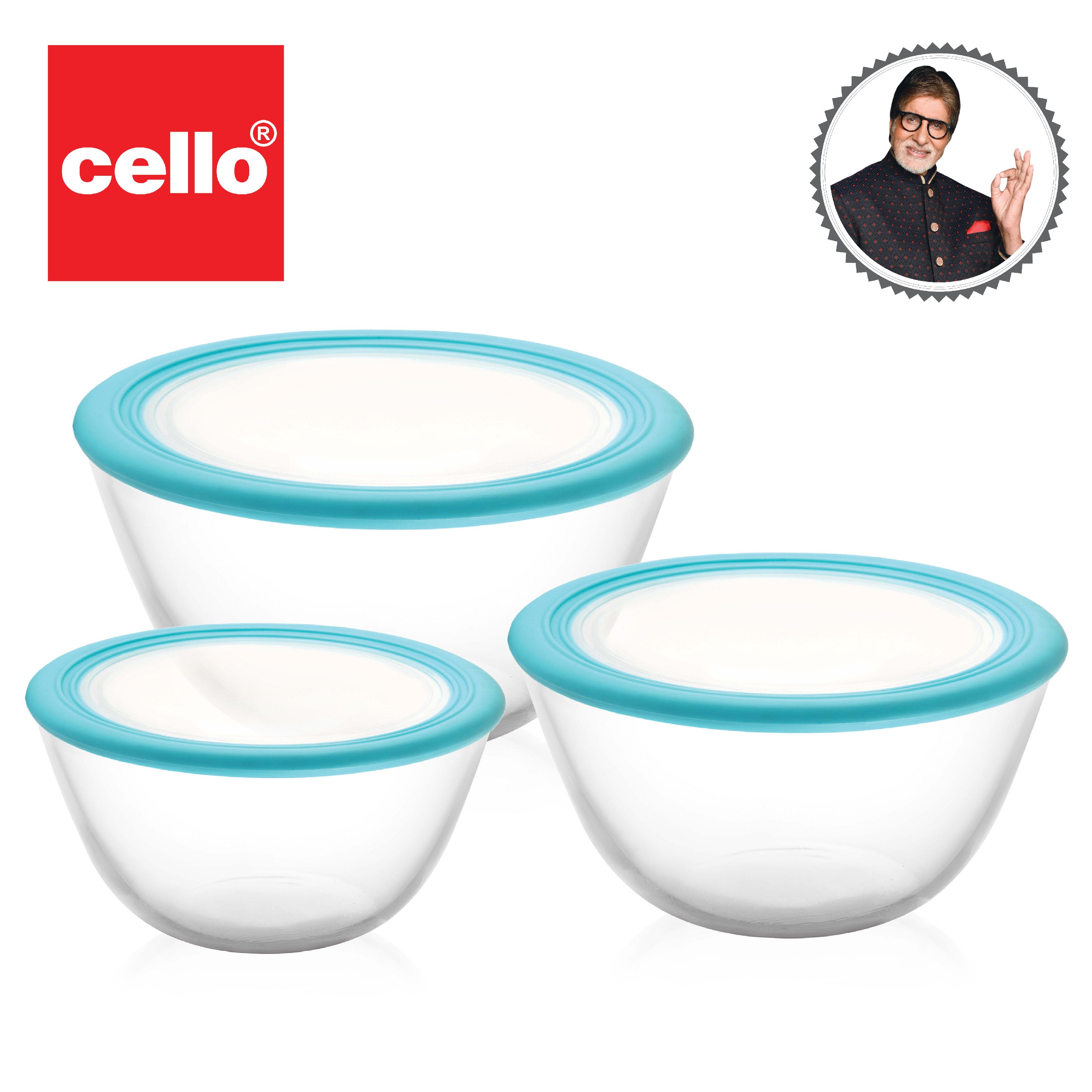 Cello Ornella Glass Mixing Bowl Set, Set of 3 - view 10