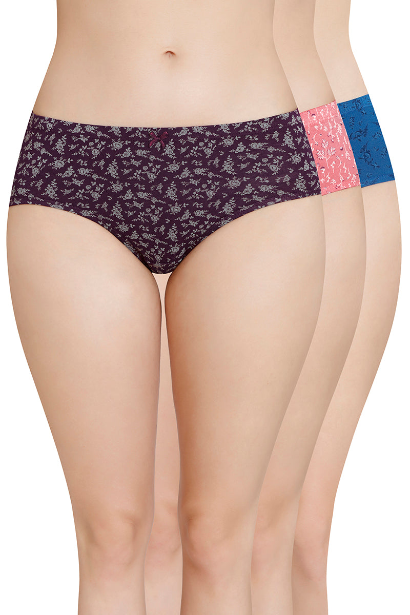 Amante Inner Elastic Printed Mid Rise Hipster Panty (Pack of 3)