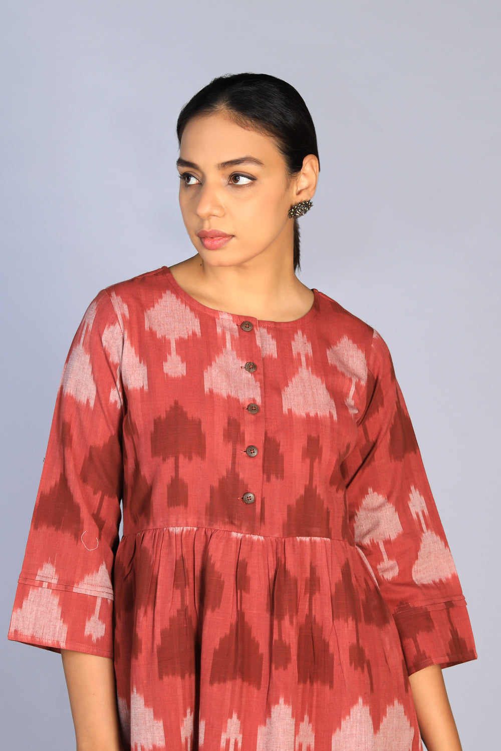Kalanjali Ethnics Handwoven cotton Pochampally Ikat dress - view 2