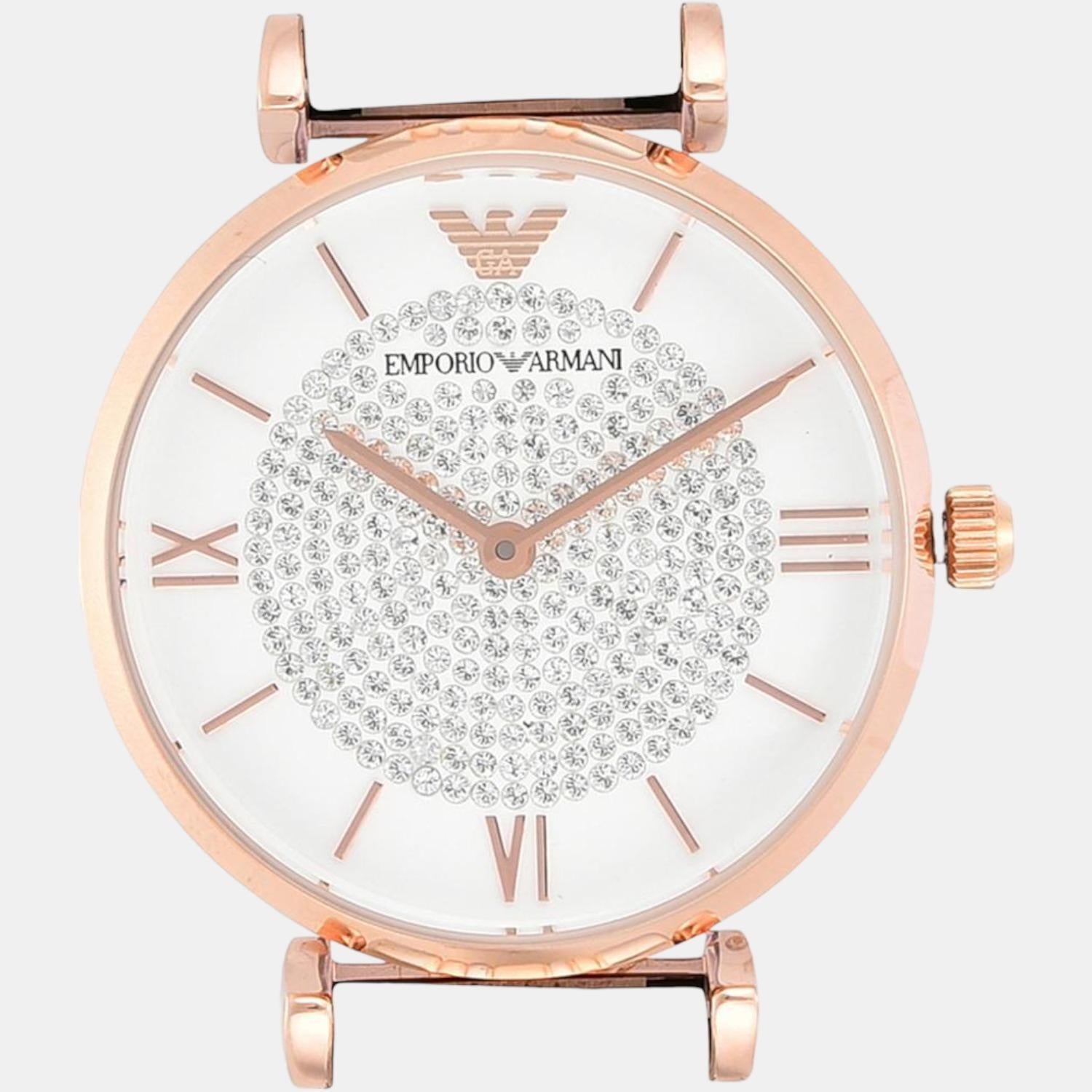 Emporio Armani Gianni T-Bar Women Quartz White Dial Analog Stainless Steel Watch AR1926 - view 7